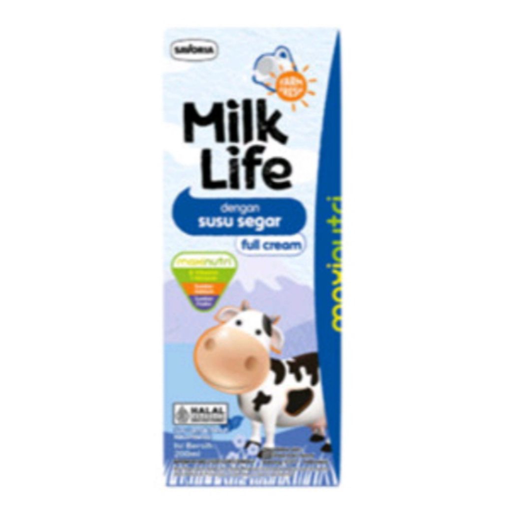 1 Dus susu uht milk life FULL CREAM  200mlx24