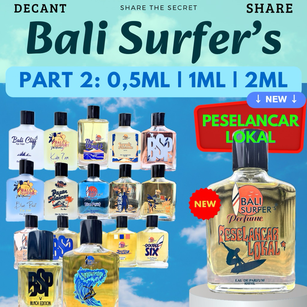 Free Gift Decant Share 0,5ML 1ML 2ML Bali Surfers The Ubud 4 1 3 Peselancar Lokal Black Edition Om D