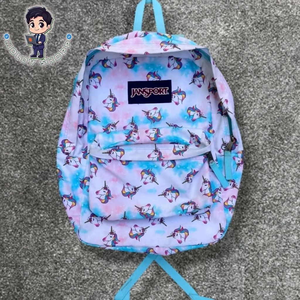 [READY STOK BISA COD] TAS RANSEL JANSPORT MOTIF UNICORN - BNWT FULL TAG
