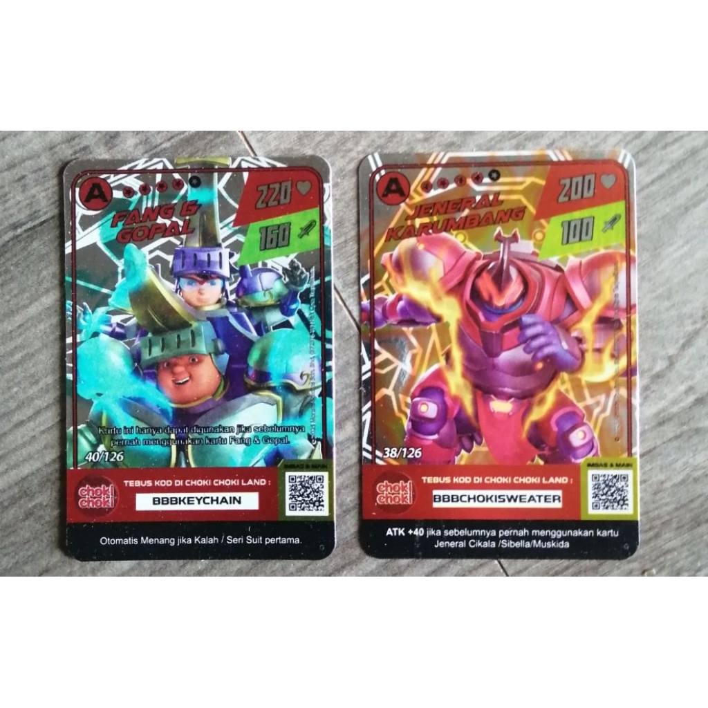 kartu foil Mosta galaxy Card x choki-Choki boboiboy 2 kartu foil