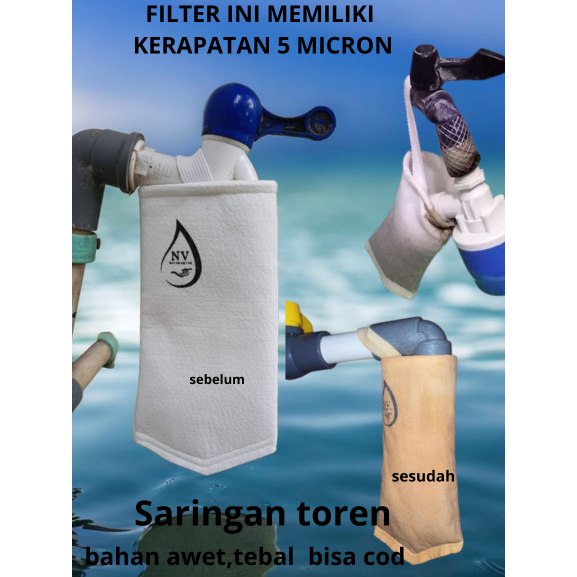 Filter Air Kran Kamar Mandi Toren Saringan Kain Praktis Penjernih Air Keran Kotor Keruh Berbau