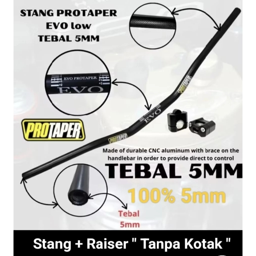 Stang Protaper Evo Low Tebal 5mm Motor Trail, Vixion, Mio, Supra Universal