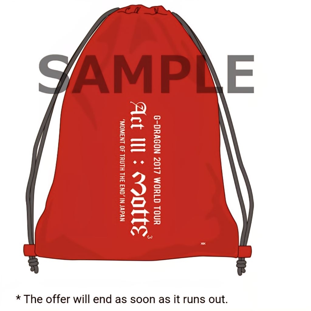 G-dragon act iii motte knapsack ( official japan merchandise)