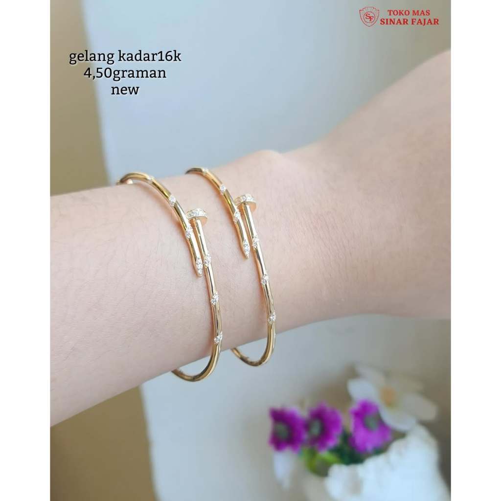 Gelang bangle paku emas kadar 16k 4.50 gr