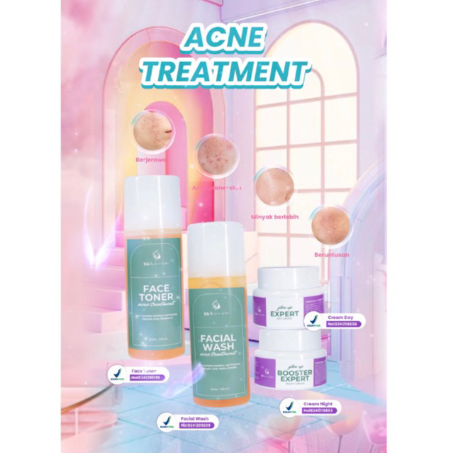 Paket Acne Full BPOM Booster Expert Series Terbaru by SS Glow Up Sarah Sartika