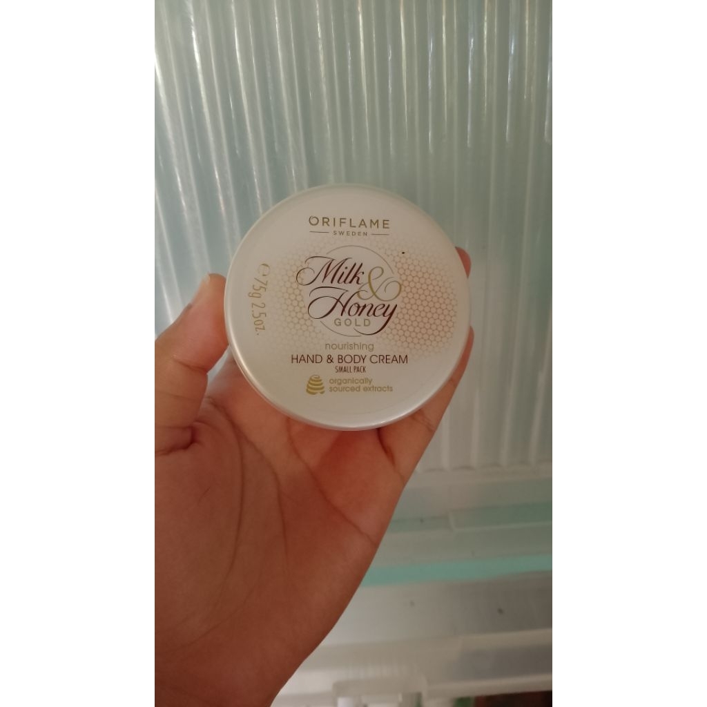 milk and honey gold hand and body cream small pack 75gr oriflame