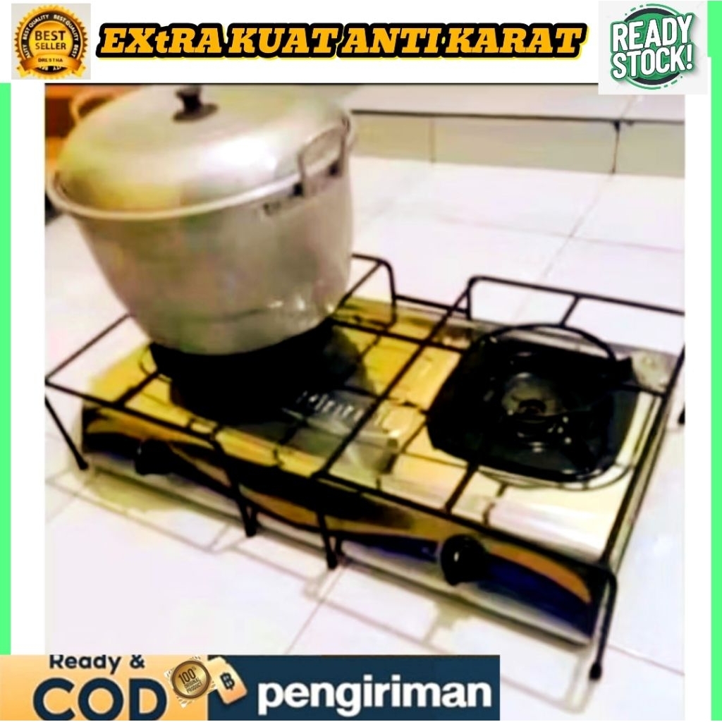 Tangkringan oven/tatakan oven dua tungku/Rak kompor oven dua tungku bahan besi antikarat