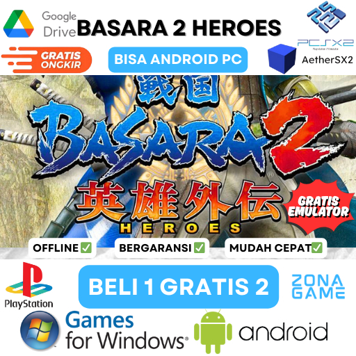 GAME PS2 Basara 2 Heroes + Save Tamat Bisa di Android / PC BELI 1 GRATIS 2 + Emulator