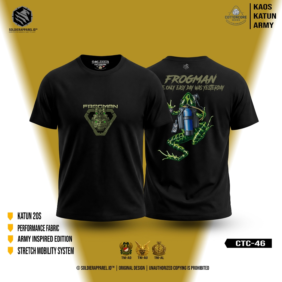 Kaos Katun 20s Premium | Frog Man | CottonCore Series | Kaos Casual Adem & Nyaman