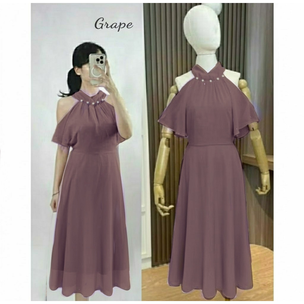 SHENY MIDI DRESS KOREAN STYLE VINTAGE DRESS POLOS