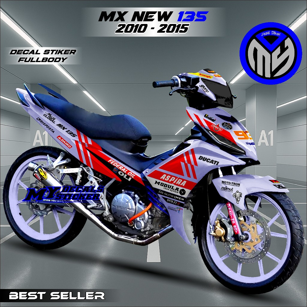 Terbaru - Decal Jupiter Mx New 135 Stiker Mx 135 New Fullbody Stiker Decal Variasi Modifikasi Mx New