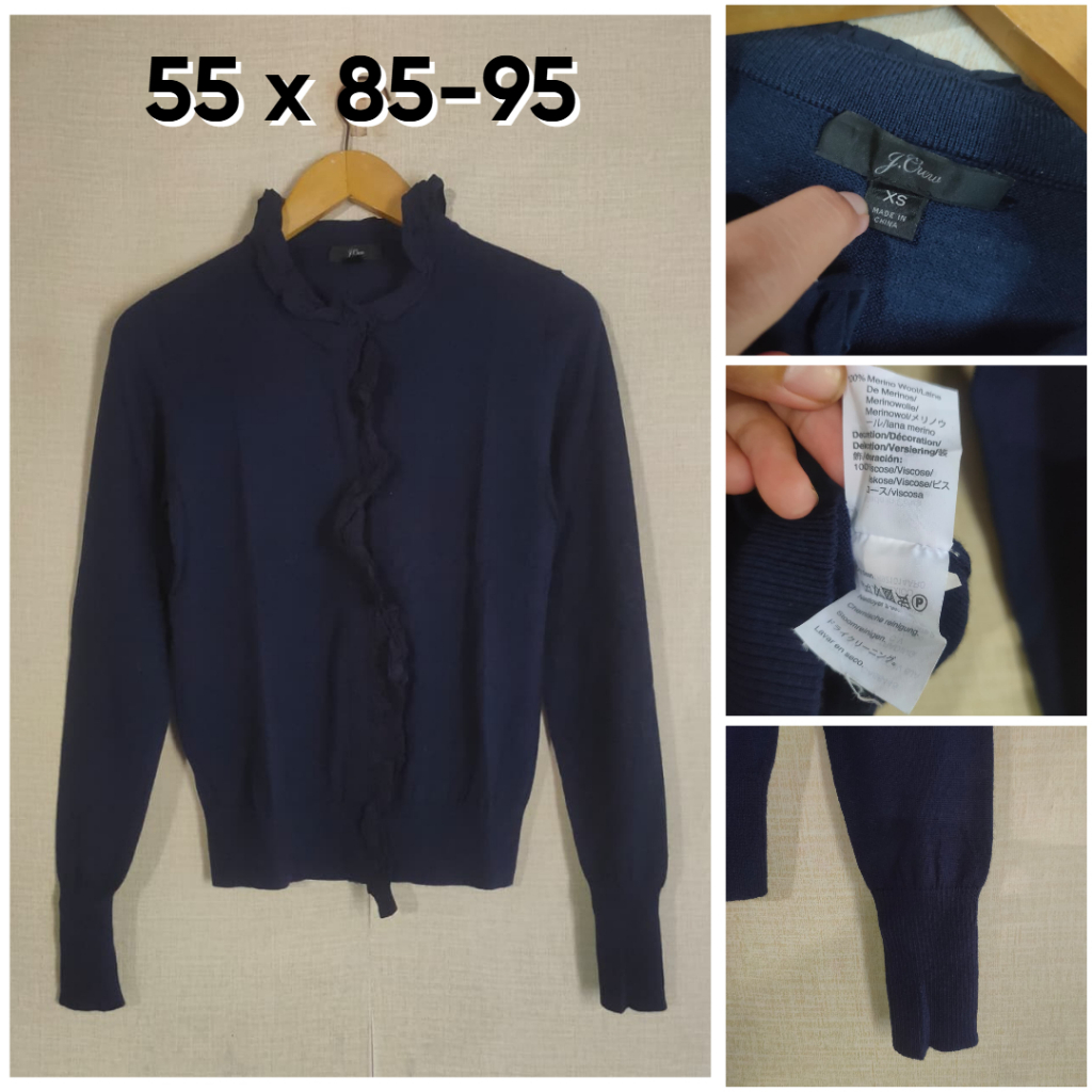 Cardigan J.Crew Navy Size XS Wanita Cardi Rajut D187