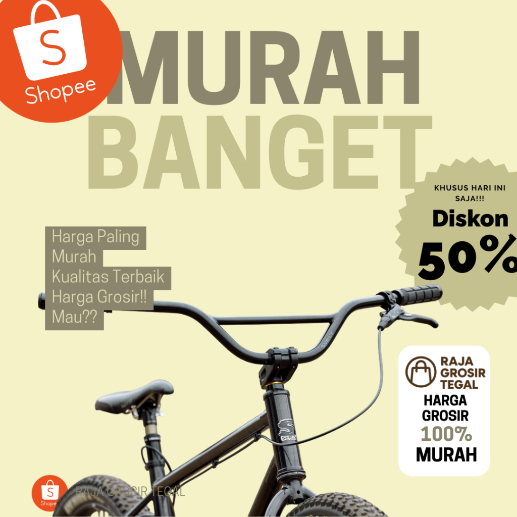 STANG HANDLEBAR SEPEDA SUNRISE BAR MTB MINIVELO COMMUTER BIKE