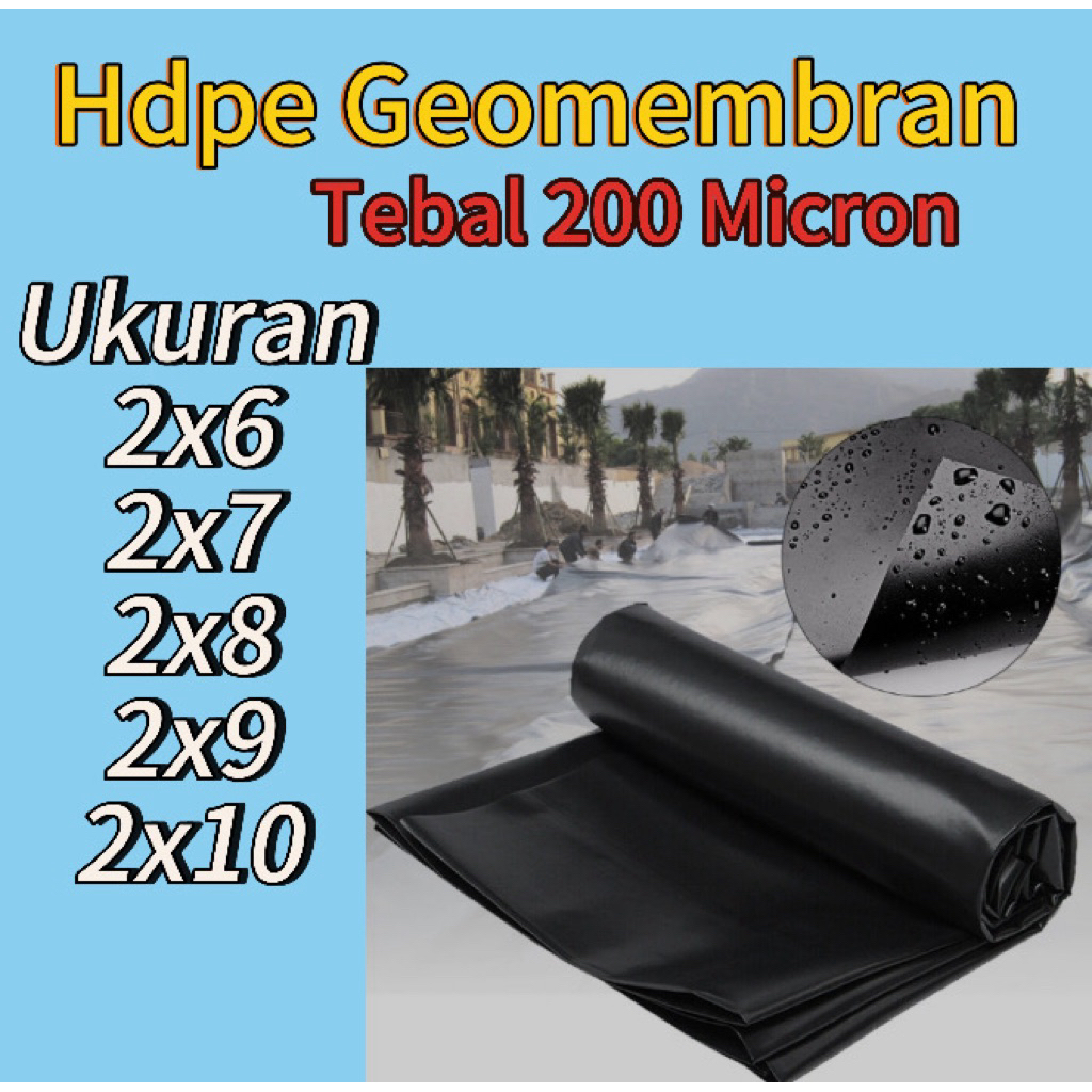 Hdpe Geomembran Tebal 200 micron berbagai ukuran( kolam ikan & Terpal Tambak )