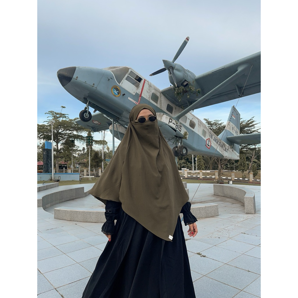 AGHNIA HIJAB - KHODIJAH XL | FRENCH KHIMAR | CRINGKLE AIRFLOW | HIJAB UMROH | HIJAB SYARI | NIQOB SY