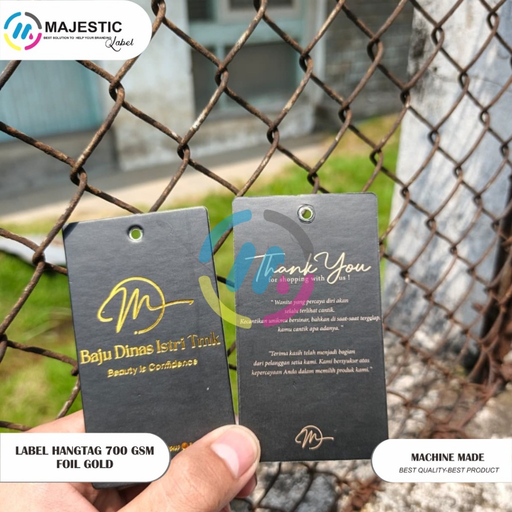 ( free desain ) hangtag premium FOILL EMBOS 700 GSM/hang tag custom/hang tag tebal 700 gsm/hang tag 