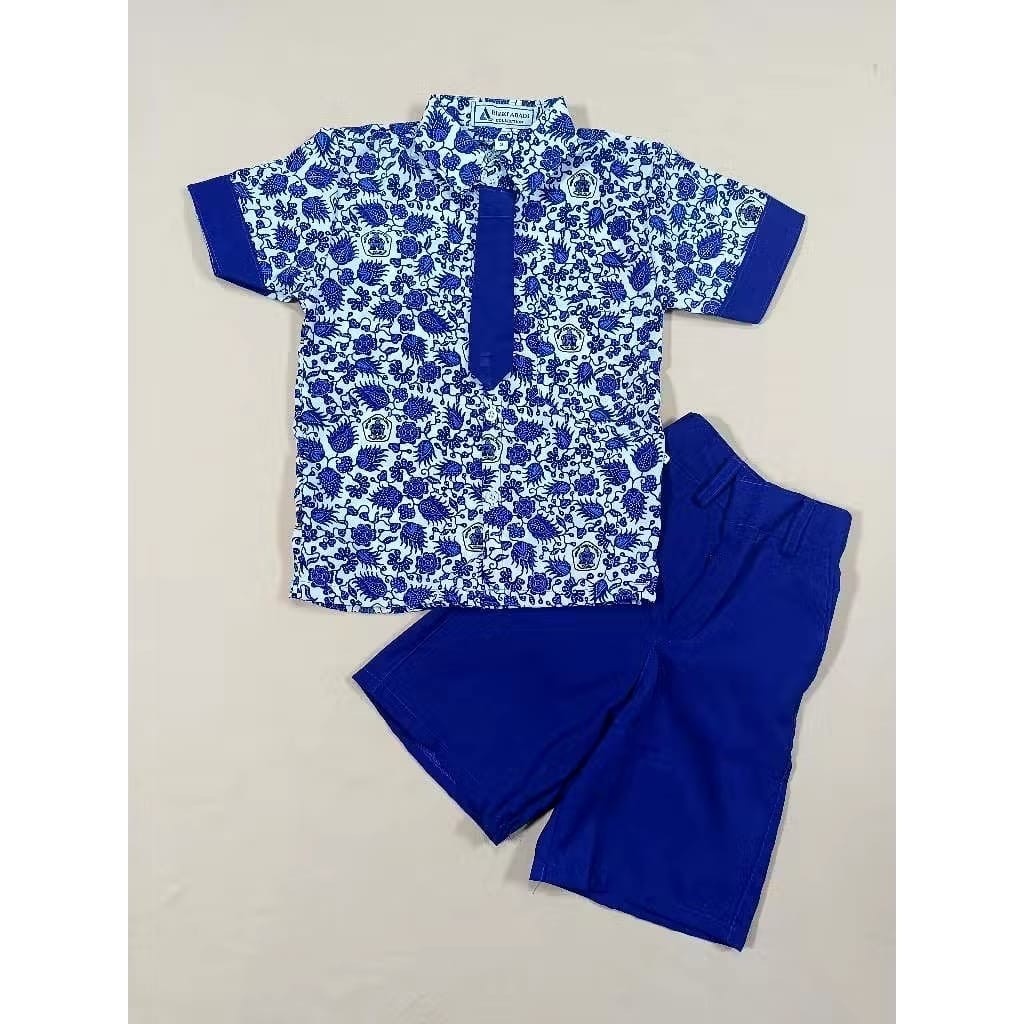 Seragam Sekolah Batik Biru Anak Laki-Laki PAUD