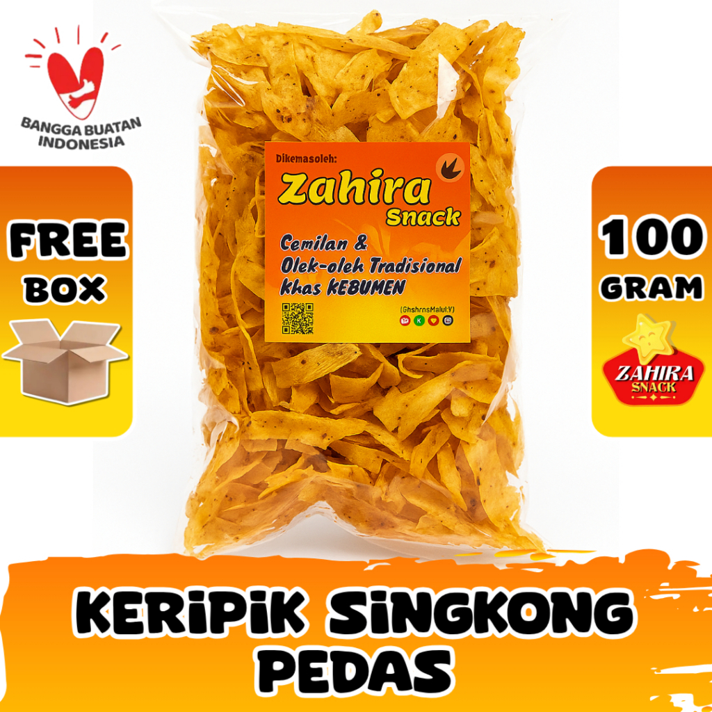 Keripik Singkong Brekele Kripik Pedas Daun Jeruk Khas Kebumen 100gram