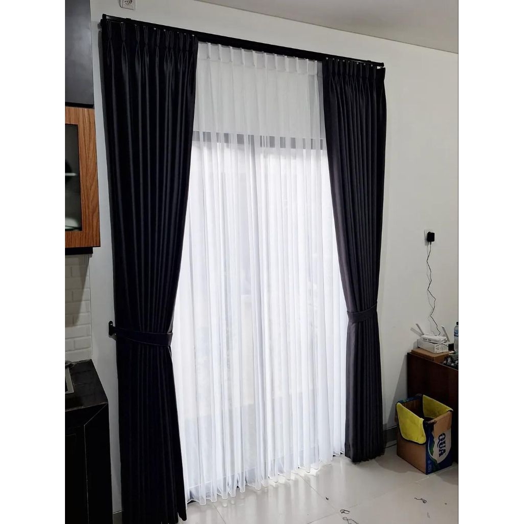 gorden ruang tamu mewah - bahan tebal & jatuh, desain modern