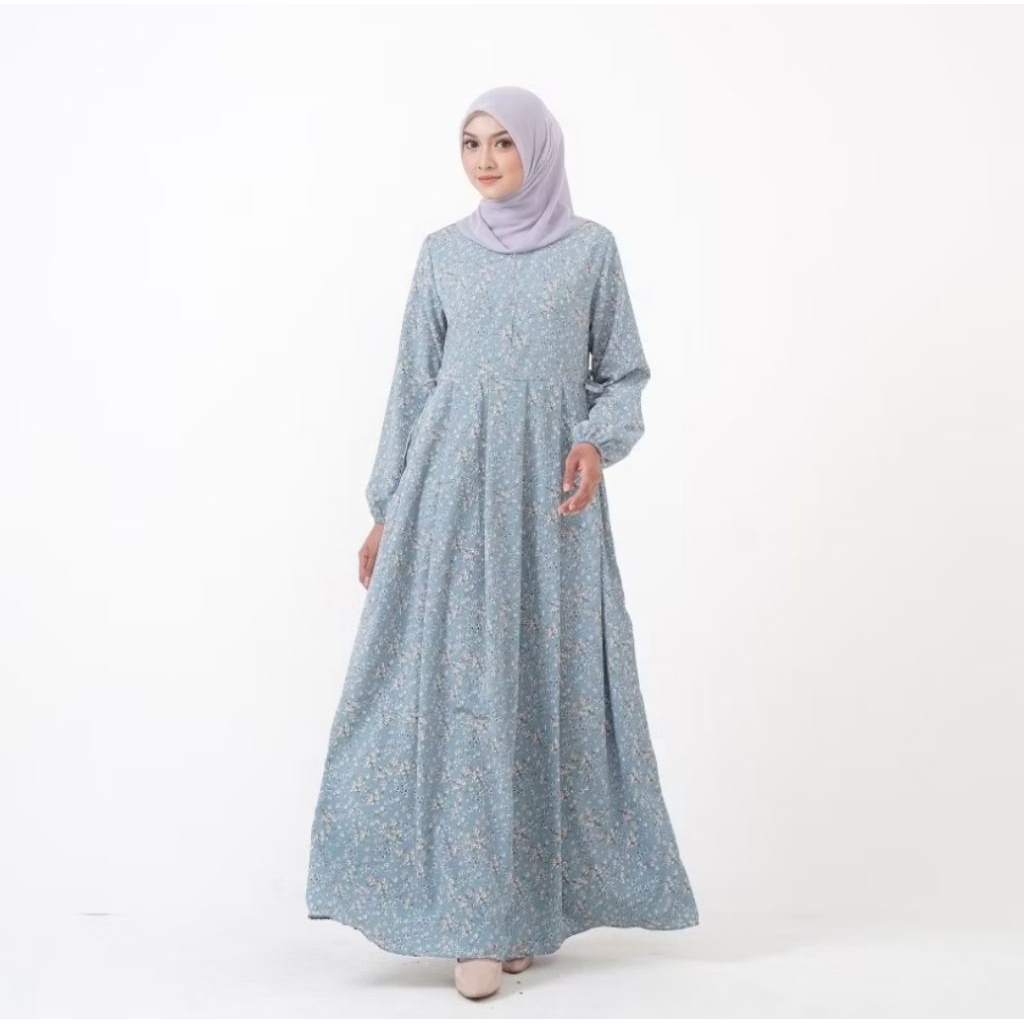 [PRELOVED JUAL RUGI BANTING HARGA UNDER 100K] ALYONA DRESS BY LE KHARI gamis wanita remaja biru muda