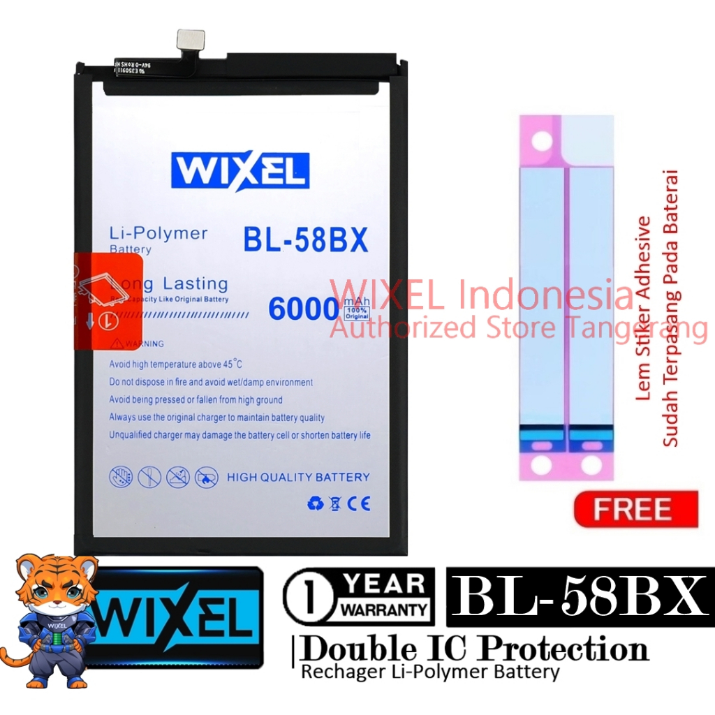 Baterai Wixel Infinix Hot 11 Play X688B Hot 12 Play X6816 BL58BX BL-58BX Double 2IC Protection