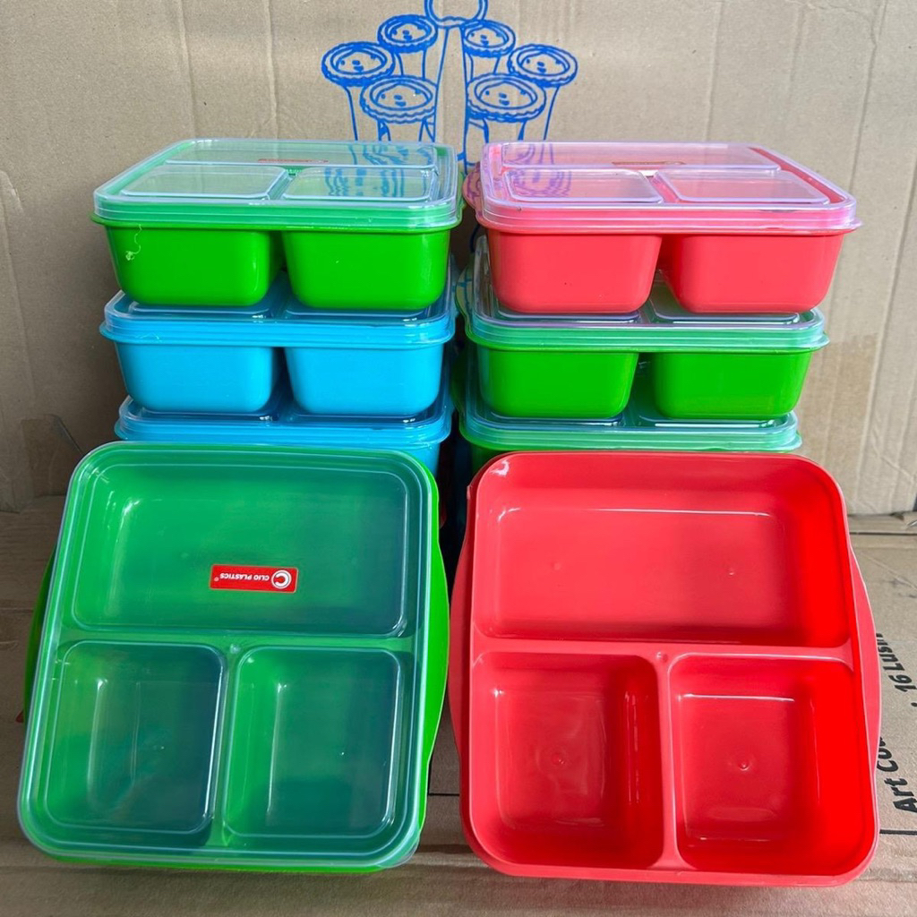 6 pcs Lunch box nara s / tempat makan sekat / tempat makan clio/ ompreng nara/ kotak makan