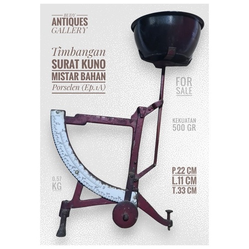 Timbangan Surat Kuno Mistar Porselen Kek.500 Gr - Ep.1A