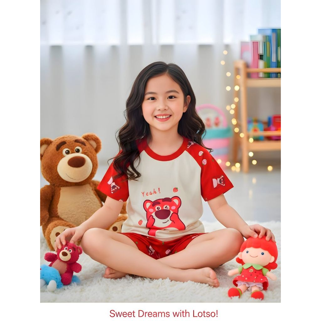 Setelan Baju Kimono Santai Anak Perempuan Moif Lucu Size S M L XL / Kimono Baju Tidur Anak Cewek