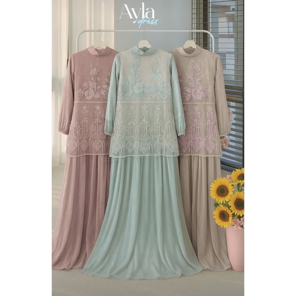 Ayla Dress Raya Series ZB || Elise Dress HLZB || Gamis Zerina Banu By Heaven Lights Zerina Banu