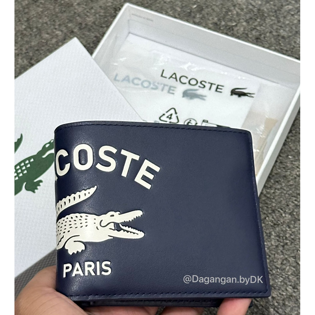 Dompet Lacoste Big Logo Original Barang Resmi 100% Dark Navy