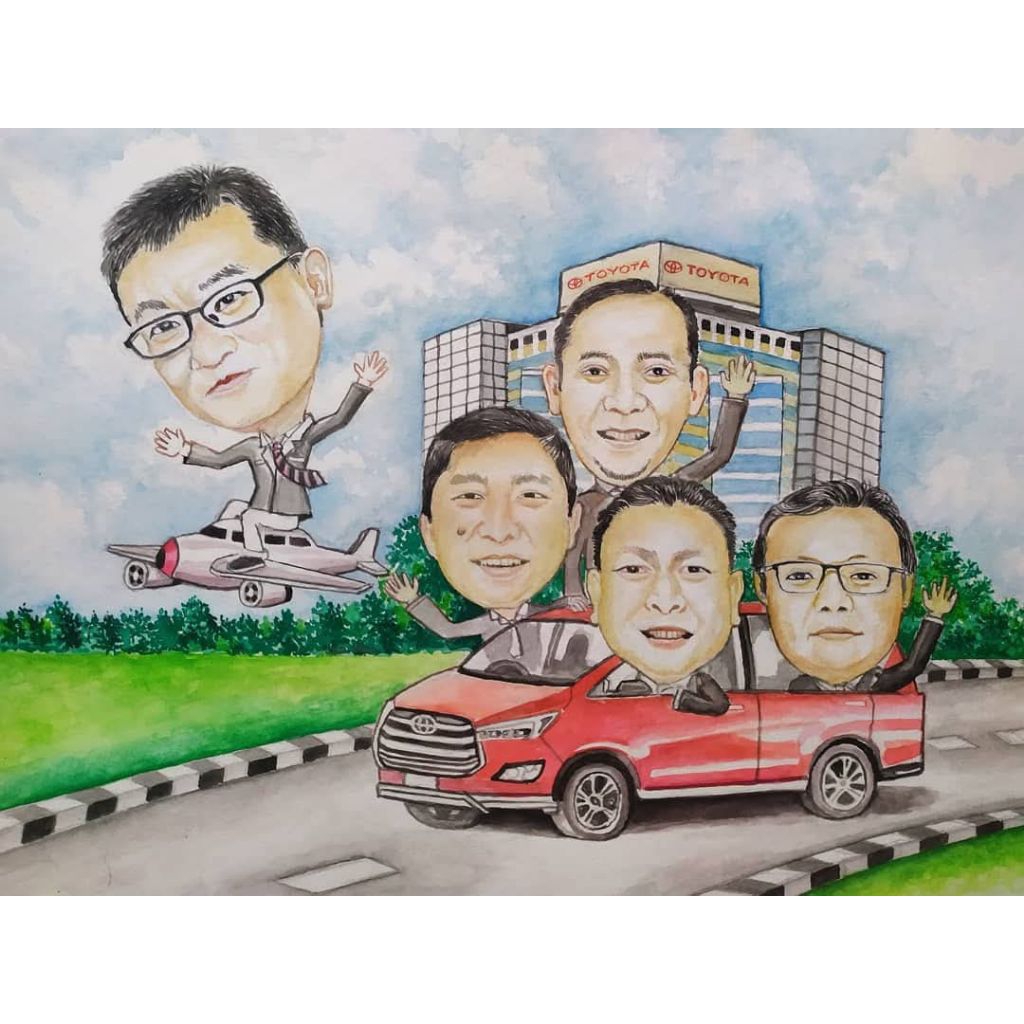 karikatur 5 wajah ukuran a3