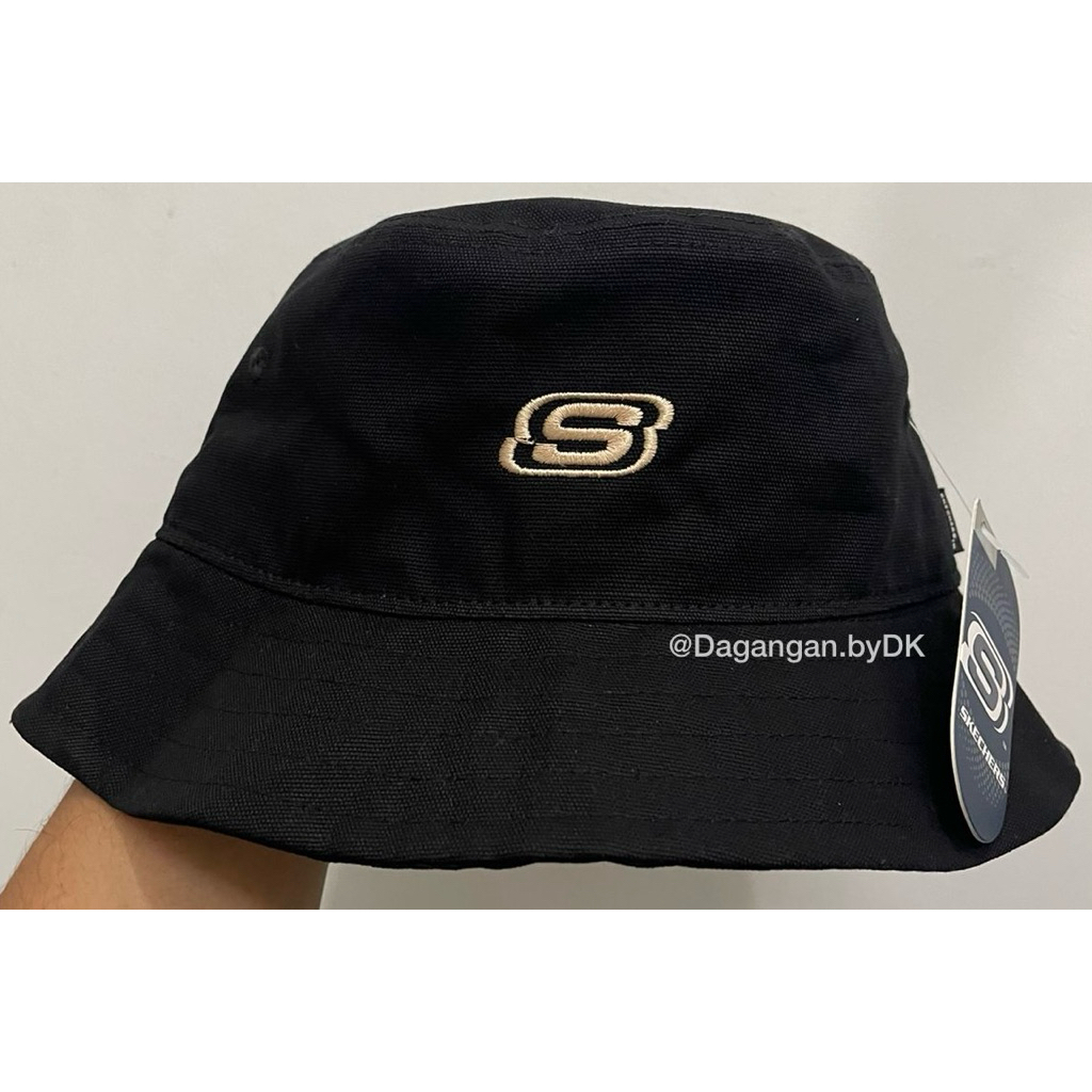 Topi Skechers Bucket Hat Original 100% Full Black (Limited)