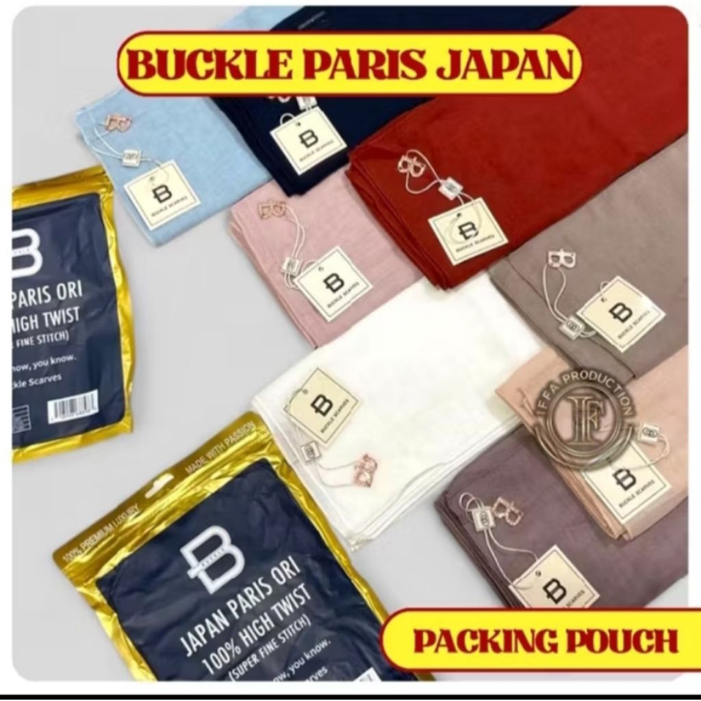 Hijab Segiempat Paris Japan Logo B ORI Buckle Scarves