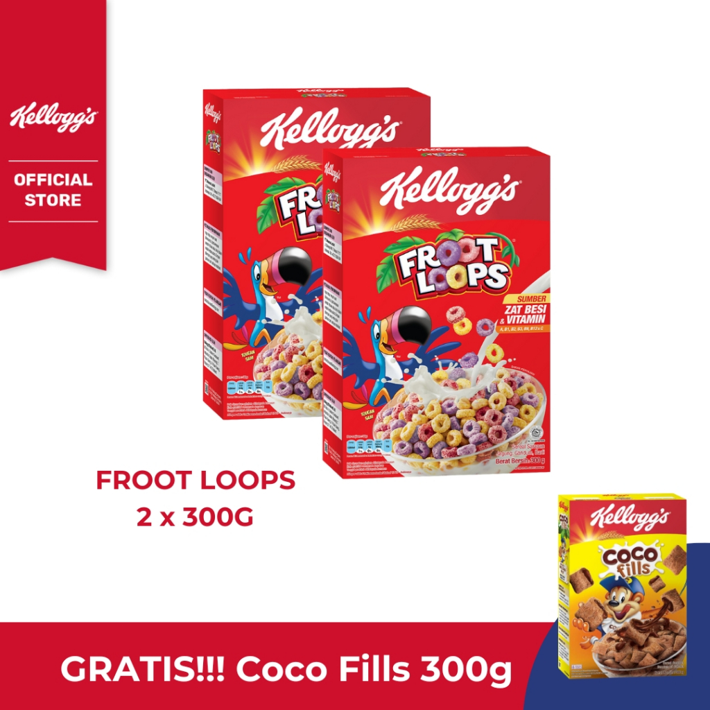 [GRATIS COCO FILLS 300G] PAKET FROOT LOOPS 2 x 300G