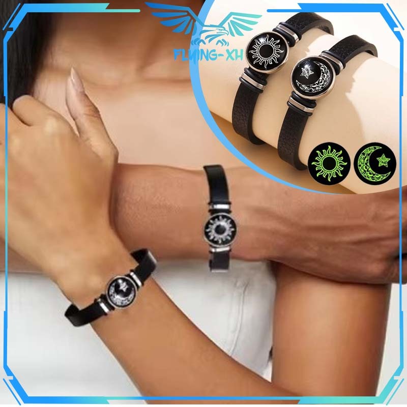 Gelang Bulan Dan Matahari 1pcs Gelang Matahari Dan Bulan Retro Pakaian Sehari-Hari Gelang Couple Sun