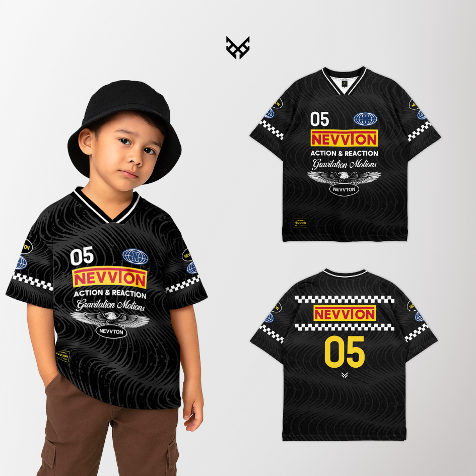 Buy 2 Get 1 Free Nevvton - Auto Black-  Raceton Catalog - Jersey Anak - Jersey Racing - Jersey Balap