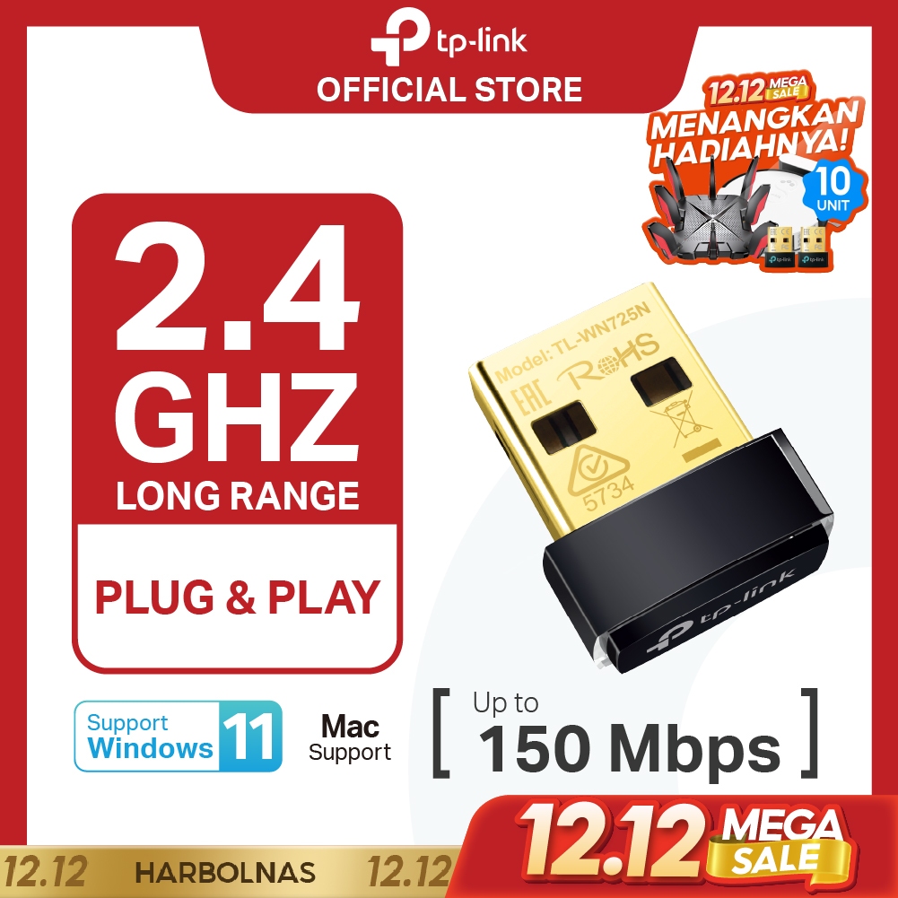 TP-Link TL-WN725N | USB WiFi Adapter |  WiFi Receiver | 150Mbps Wireless N | Dongle | Laptop PC MAC