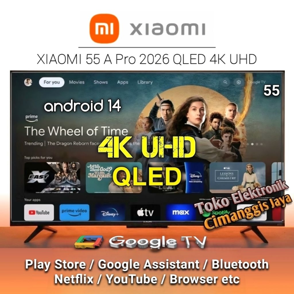 google android smart tv led Xiaomi 55 inch digital A Pro 2026 QLED 4K UHD