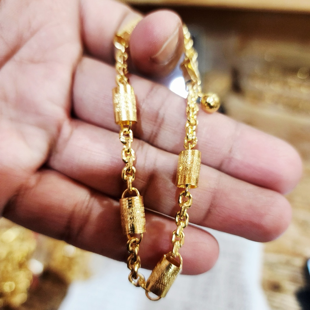 Gelang Bambu Nori Lapis Emas Goldplated