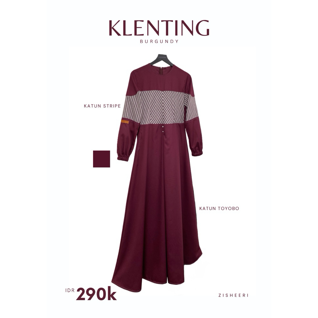 GAMIS KLENTING BURGUNDY ZISHEERI