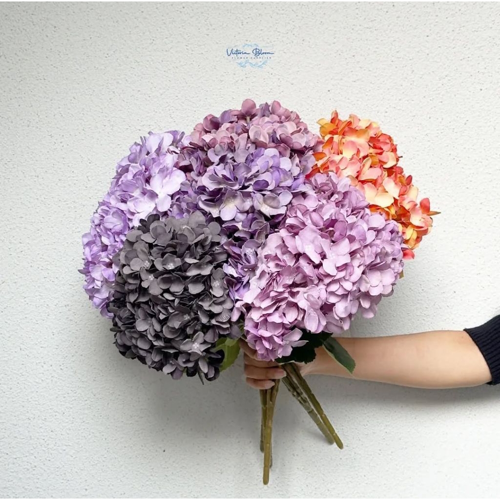 Hydrangea Artificial/Hortensia Artificial/Bunga Hias/Bunga Dekorasi/Bunga Plastik Grosir