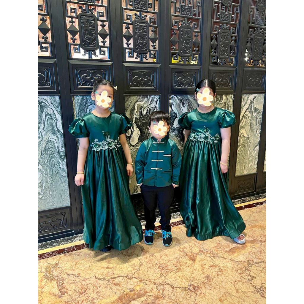 [PL] DRESS ANAK PESTA NATAL EMERALD GREEN | dress gown pesta wedding natal hijau botol