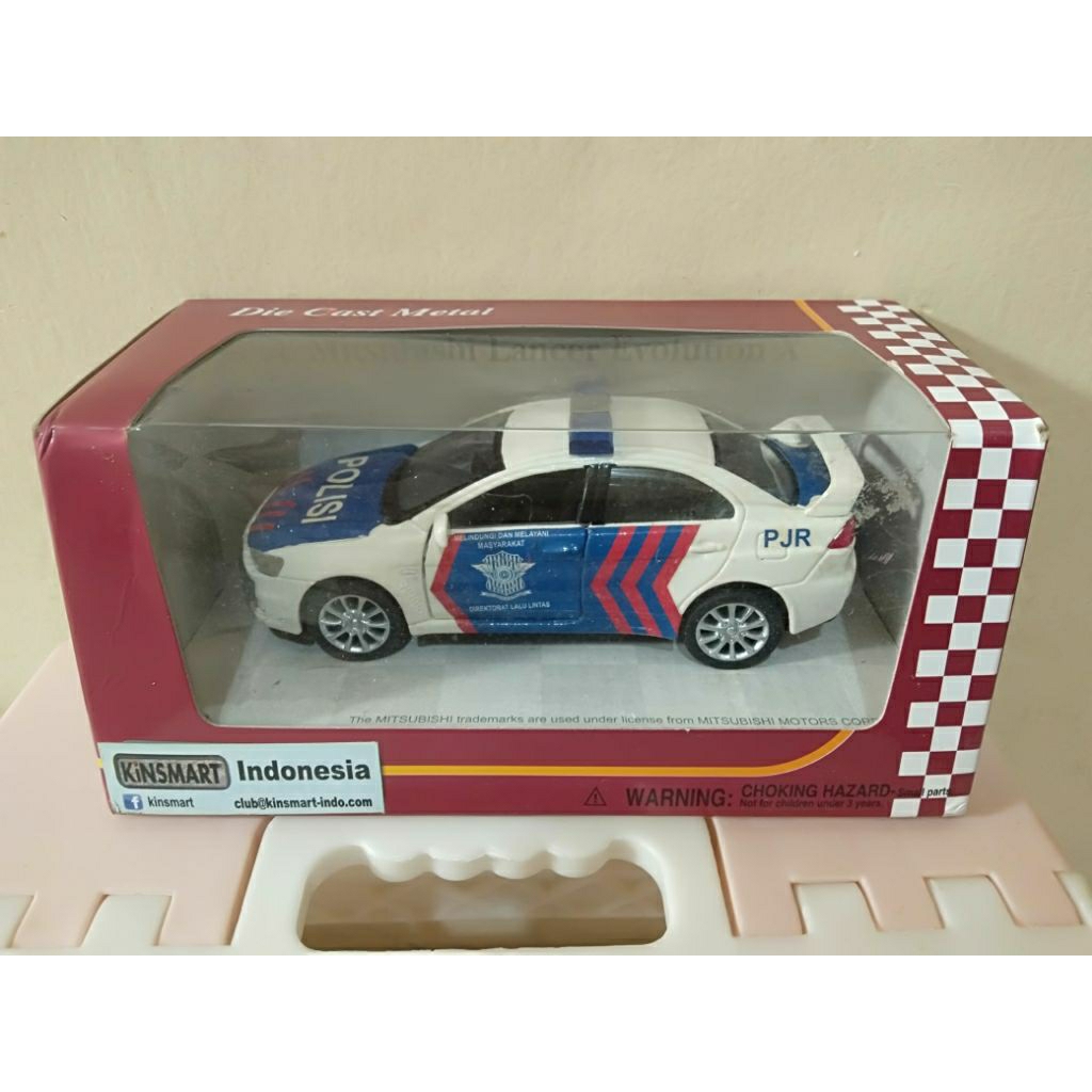 Diecast Kinsmart 1:32 Custom Mitsubishi Evo X Polisi PJR