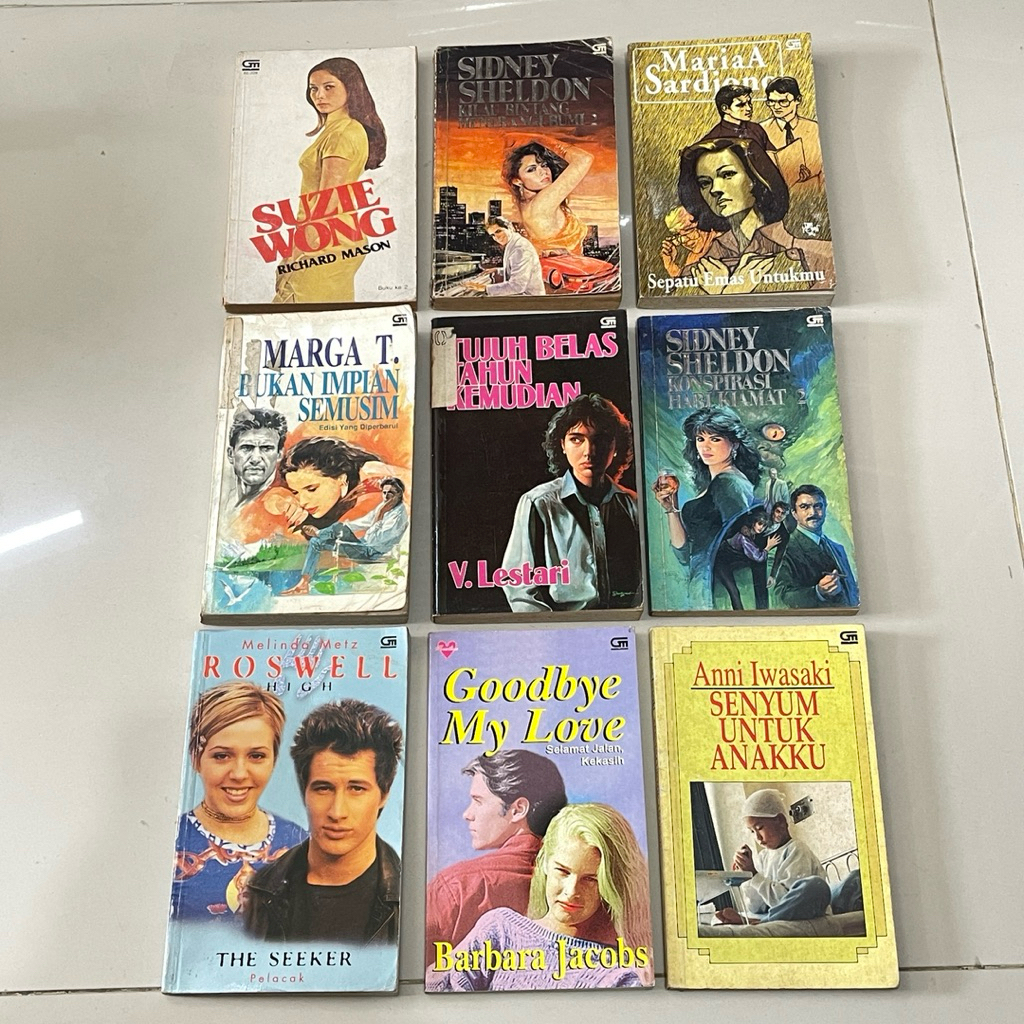 Novel SIDNEY SHELDON Richard Mason MARGA T Maria A Sardjono V LESTARI Barbara Jacobs ROSWELL Anni Iw
