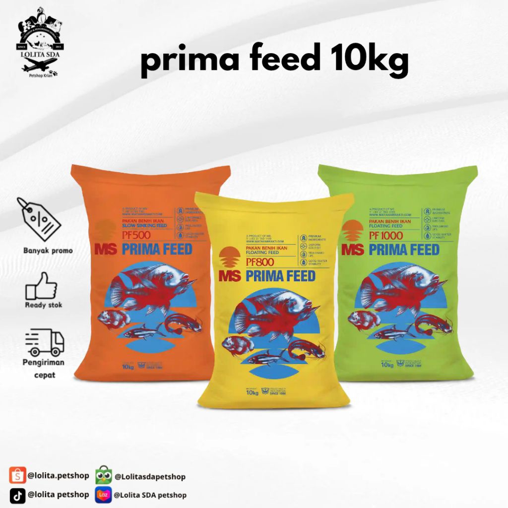 pf prima feed kemasan 1 sak 10kg pf 500 pf 800