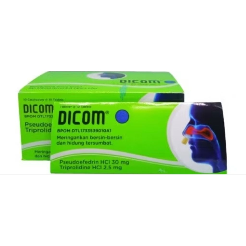 Dicom Box Isi 100 Tablet | Dicom Tablet | Obat Bersin-bersin | Obat Flu