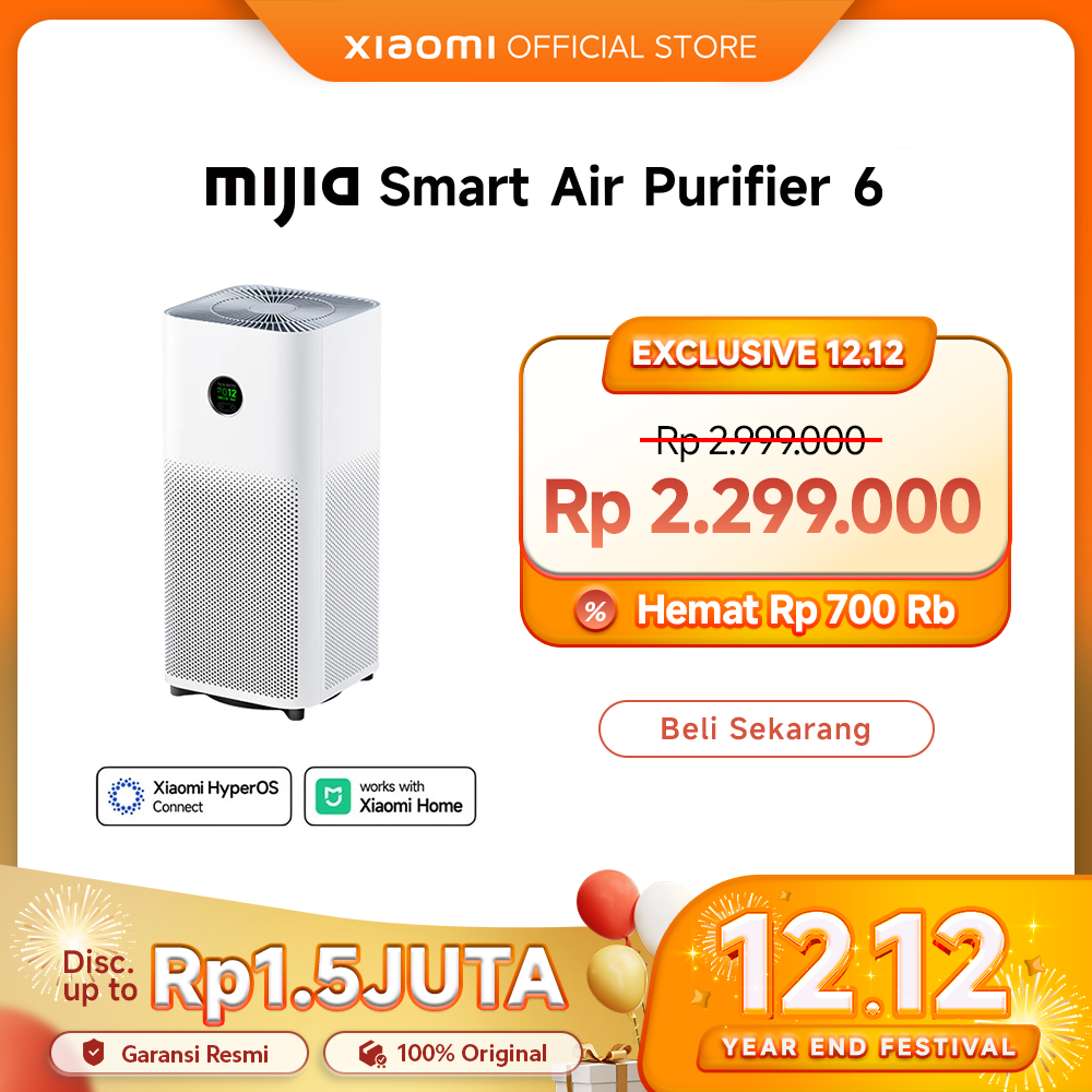 Mijia Smart Air Purifier 6 | 5-layer filtration UV-LED | Removes virus, allergens & odors | High CAD