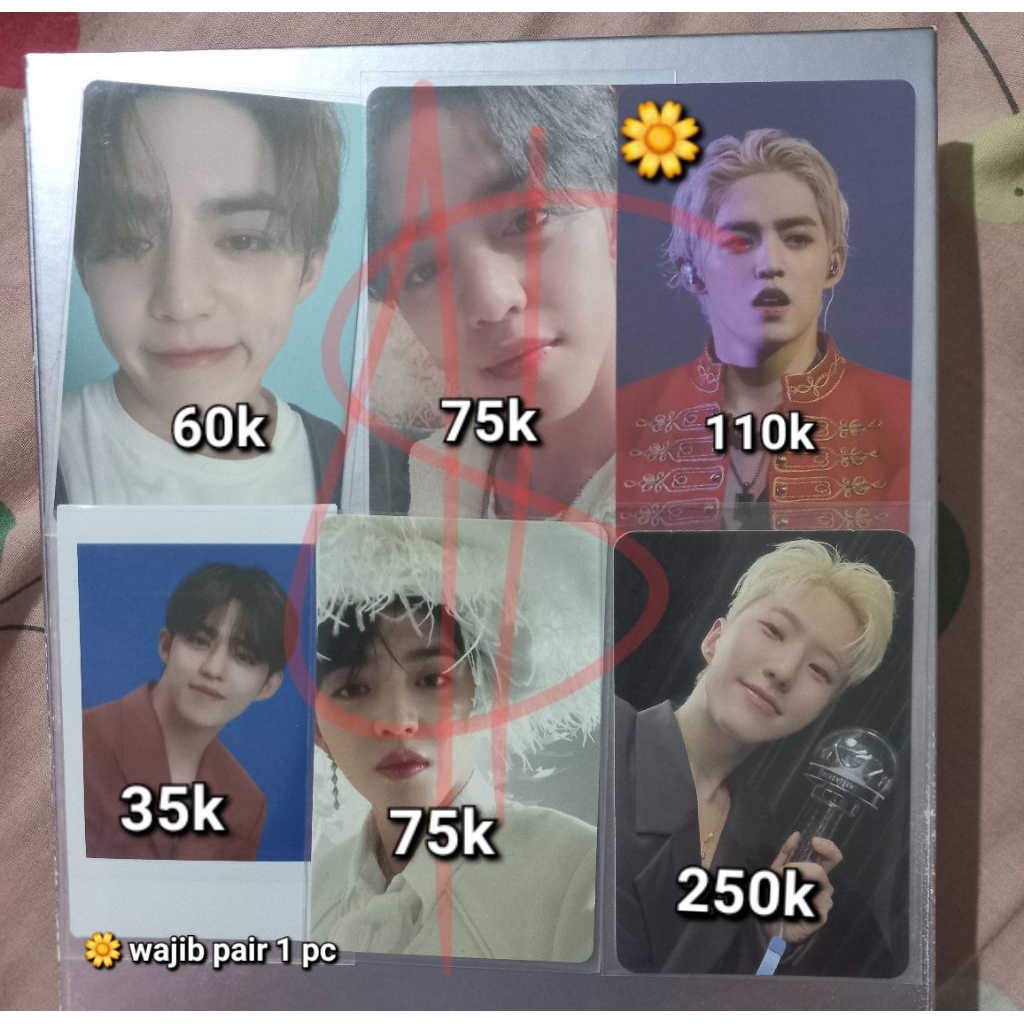 Photocard Seventeen Scoups Hoshi caratzone, instan photo, lucky draw, bene