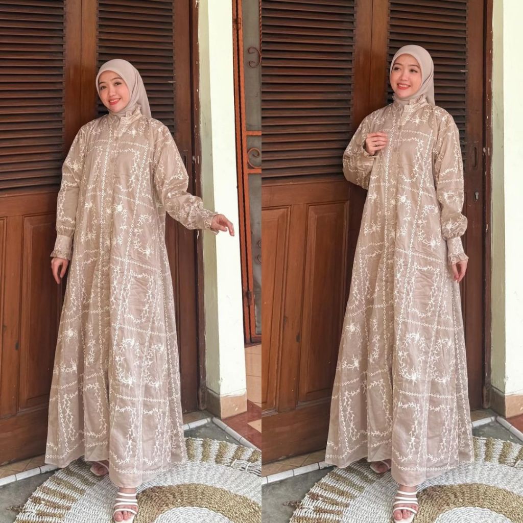Gamis Cantik Perempuan Model Korea Cocok Untuk Lebaran Kekinian Daily Outfit Glamour Remaja Desain S