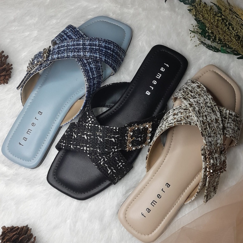 Famera - Hanni | sandal wanita elegan simple mewah | sandal wanita kekinian | sandal wanita terbaru 